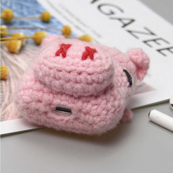Vlnené puzdro Wool cap Piggy – Apple AirPods | Kryty na mobil Kryty na mobil | Vlnené puzdro Wool cap Piggy – Apple AirPods | Kryty na mobil