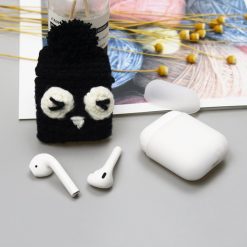 Kryty na mobil | Vlnené puzdro Wool cap Owl – Apple AirPods | Kryty na mobil
