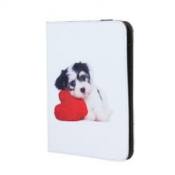 Kryty na mobil | Univerzálne knižkové puzdro Puppy heart pre tablet so 7 – 8 palcovým displejom | Kryty na mobil