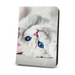 Kryty na mobil | Univerzálne knižkové puzdro Cute Kitty pre tablet s 9 – 10 palcovým displejom | Kryty na mobil
