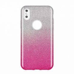 Kryty na mobil | Ligotavý Kryt Forcell Shining transparentno-ružový – iPhone Xs Max | Kryty na mobil