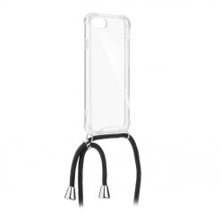 Kryty na mobil | Zadný transparentný kryt s čiernou šnúrkou Neck Strap – iPhone Xs Max | Kryty na mobil