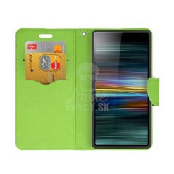 Kryty na mobil | Peňaženkové puzdro Fancy Book modro-limetkové – Sony Xperia 10 | Kryty na mobil