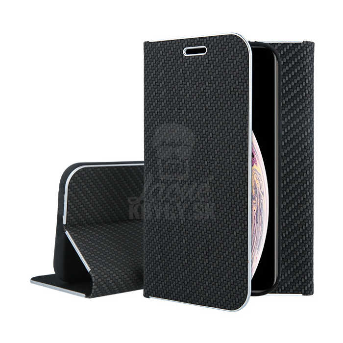 Knižkové puzdro Luna Carbon čierne – iPhone Xs Max | Kryty na mobil Kryty na mobil | Knižkové puzdro Luna Carbon čierne – iPhone Xs Max | Kryty na mobil