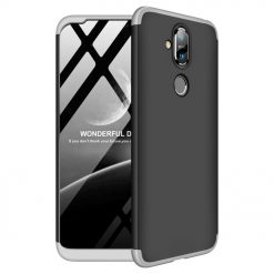 Kryty na mobil | Puzdro 360 Protection čierno-strieborné – Nokia 8.1 | Kryty na mobil