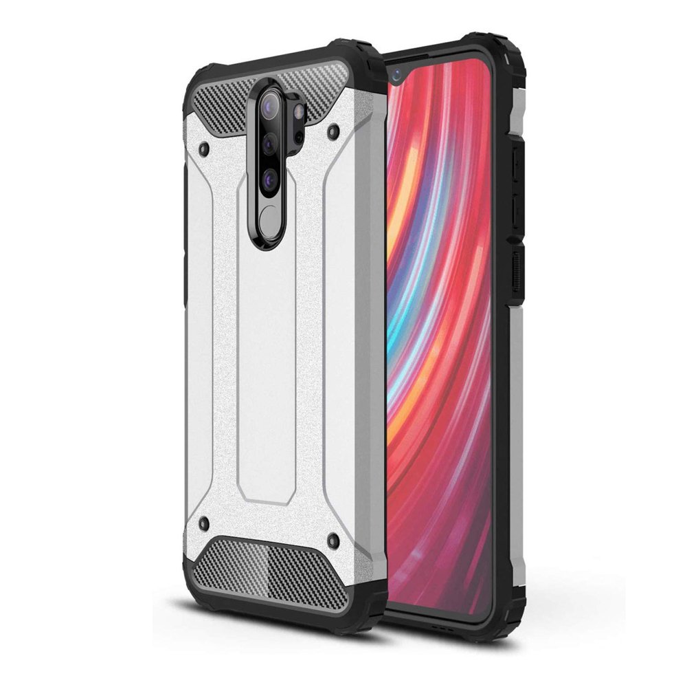 Odolný kryt Hybrid Armor strieborný – Xiaomi Redmi Note 8 Pro | Kryty na mobil Kryty na mobil | Odolný kryt Hybrid Armor strieborný – Xiaomi Redmi Note 8 Pro | Kryty na mobil