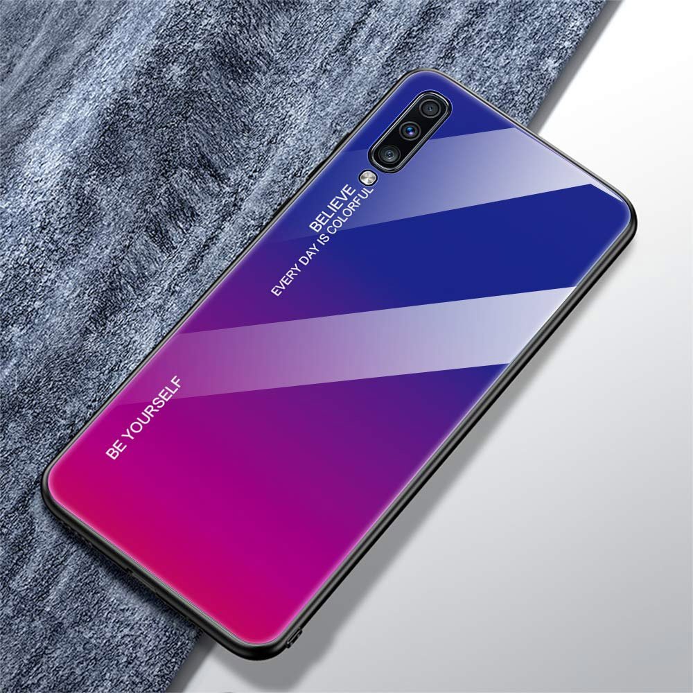 Sklenený kryt Gradient glass modro-fialový – Samsung Galaxy A70 | Kryty na mobil Kryty na mobil | Sklenený kryt Gradient glass modro-fialový – Samsung Galaxy A70 | Kryty na mobil