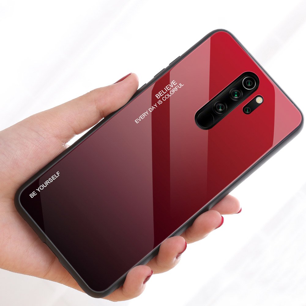 Sklenený kryt Gradient glass červeno-čierny – Xiaomi Redmi Note 8 Pro | Kryty na mobil Kryty na mobil | Sklenený kryt Gradient glass červeno-čierny – Xiaomi Redmi Note 8 Pro | Kryty na mobil