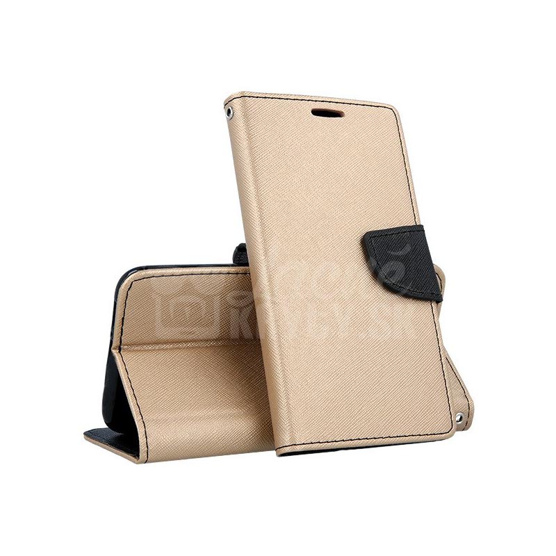 Peňaženkové puzdro Fancy Book zlato-čierne – Huawei Y5 2018 / Honor 7S | Kryty na mobil Kryty na mobil | Peňaženkové puzdro Fancy Book zlato-čierne – Huawei Y5 2018 / Honor 7S | Kryty na mobil