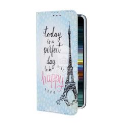 Kryty na mobil | Knižkové puzdro Trendy Perfect day to be happy – Sony Xperia 10 | Kryty na mobil