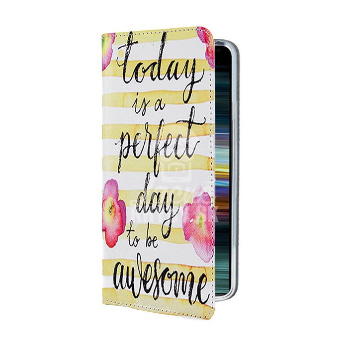 Knižkové puzdro Trendy Perfect day to be awesome – Sony Xperia 10 | Kryty na mobil Kryty na mobil | Knižkové puzdro Trendy Perfect day to be awesome – Sony Xperia 10 | Kryty na mobil
