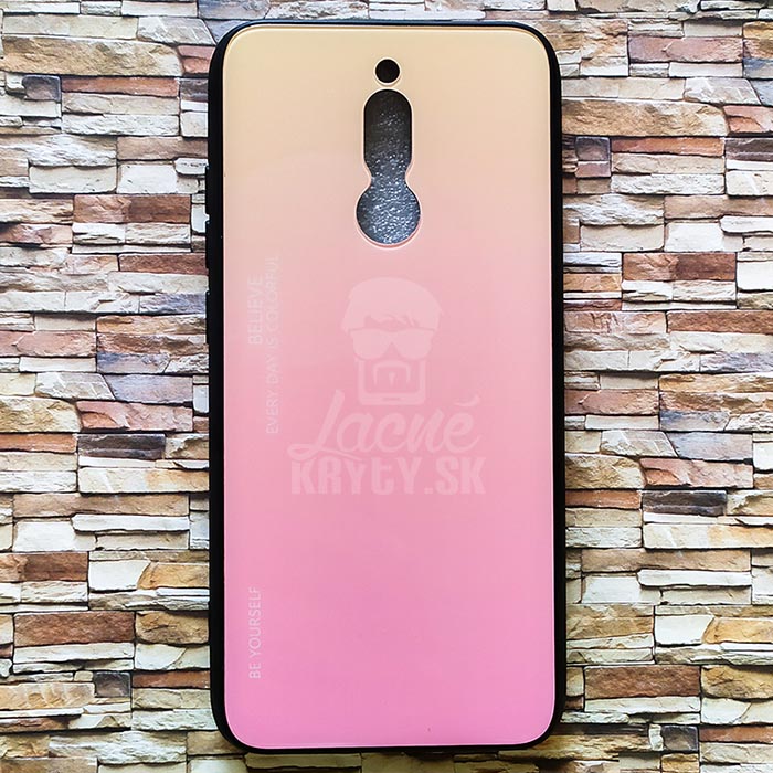 Sklenený kryt Gradient glass ružovo-žltý – Xiaomi Redmi 8 | Kryty na mobil Kryty na mobil | Sklenený kryt Gradient glass ružovo-žltý – Xiaomi Redmi 8 | Kryty na mobil