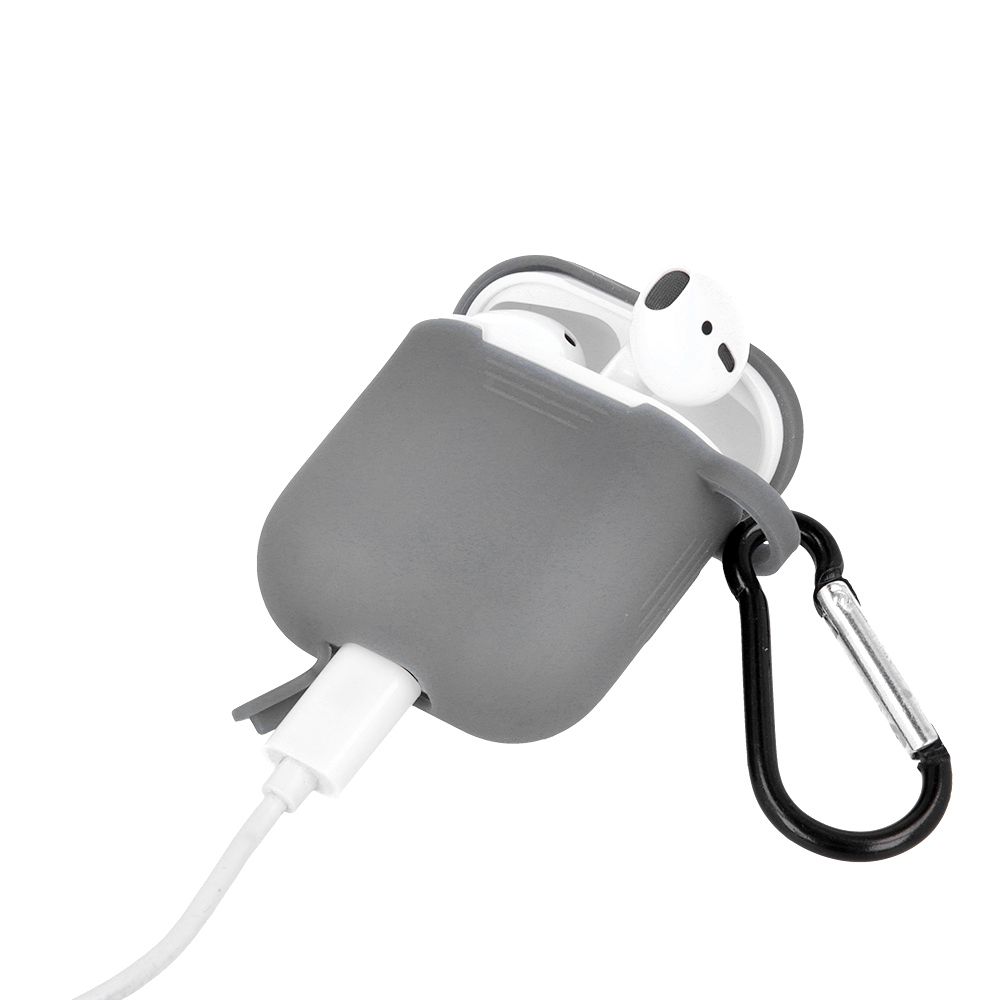 Puzdro Silicone Hook AirPods sivé – Apple AirPods | Kryty na mobil Kryty na mobil | Puzdro Silicone Hook AirPods sivé – Apple AirPods | Kryty na mobil