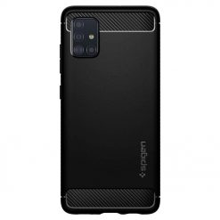 Kryty na mobil | Zadný kryt Spigen Rugged Armor matný čierny – Samsung Galaxy A51 | Kryty na mobil