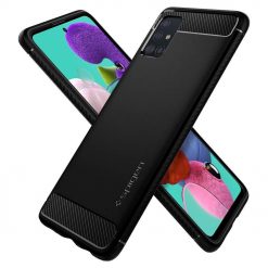 Kryty na mobil | Zadný kryt Spigen Rugged Armor matný čierny – Samsung Galaxy A51 | Kryty na mobil