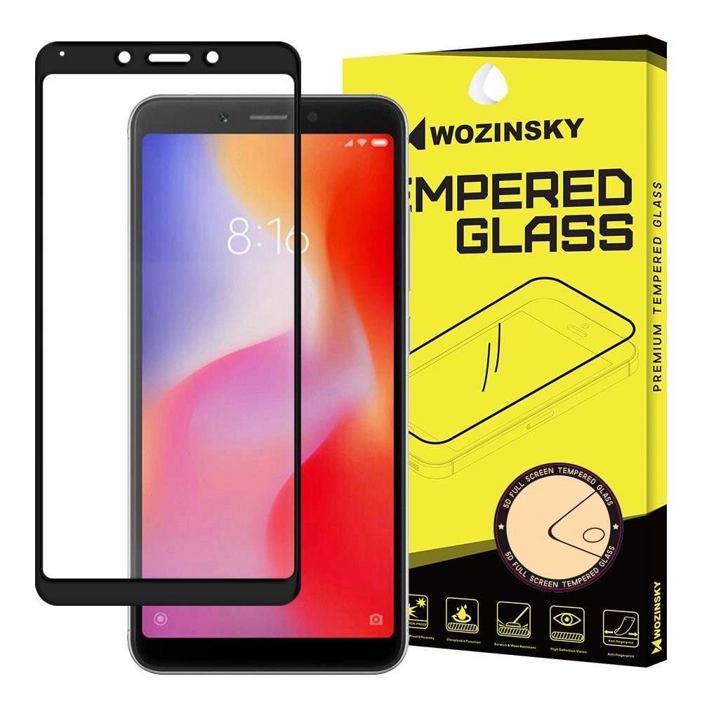 Tvrdené sklo celopovrchové 9H Wozinsky čierne – Xiaomi Redmi 6 | Kryty na mobil Kryty na mobil | Tvrdené sklo celopovrchové 9H Wozinsky čierne – Xiaomi Redmi 6 | Kryty na mobil