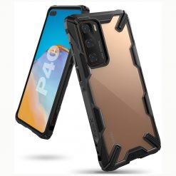 Kryty na mobil | Odolný kryt Ringke Fusion X transparentno-čierny – Huawei P40 | Kryty na mobil