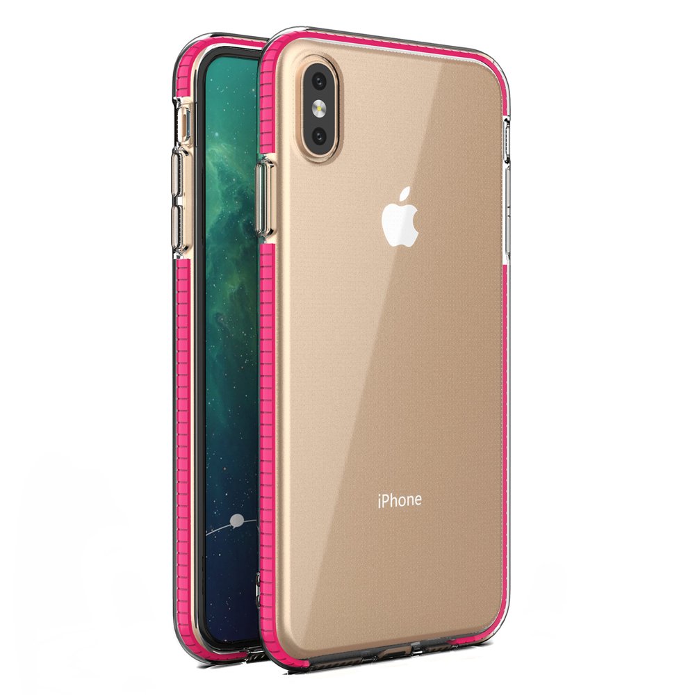 Transparentný kryt Spring Case 1mm ružový rám – iPhone Xs Max | Kryty na mobil Kryty na mobil | Transparentný kryt Spring Case 1mm ružový rám – iPhone Xs Max | Kryty na mobil