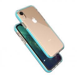 Kryty na mobil | Transparentný kryt Spring Case 1mm bledomodrý rám – iPhone Xr | Kryty na mobil
