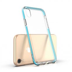 Kryty na mobil | Transparentný kryt Spring Case 1mm bledomodrý rám – iPhone Xr | Kryty na mobil