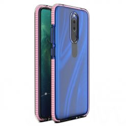 Transparentný kryt Spring Case 1mm bledoružový rám – Huawei Mate 20 Lite