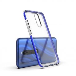 Kryty na mobil | Transparentný kryt Spring Case 1mm modrý rám – Huawei Mate 20 Lite | Kryty na mobil
