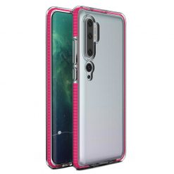 Kryty na mobil | Transparentný kryt Spring Case 1mm ružový rám – Xiaomi Mi Note 10 / Mi Note 10 Pro | Kryty na mobil