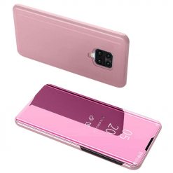 Kryty na mobil | Priehľadný kryt Clear View Case ružový – Xiaomi Redmi Note 9S / Note 9 Pro | Kryty na mobil