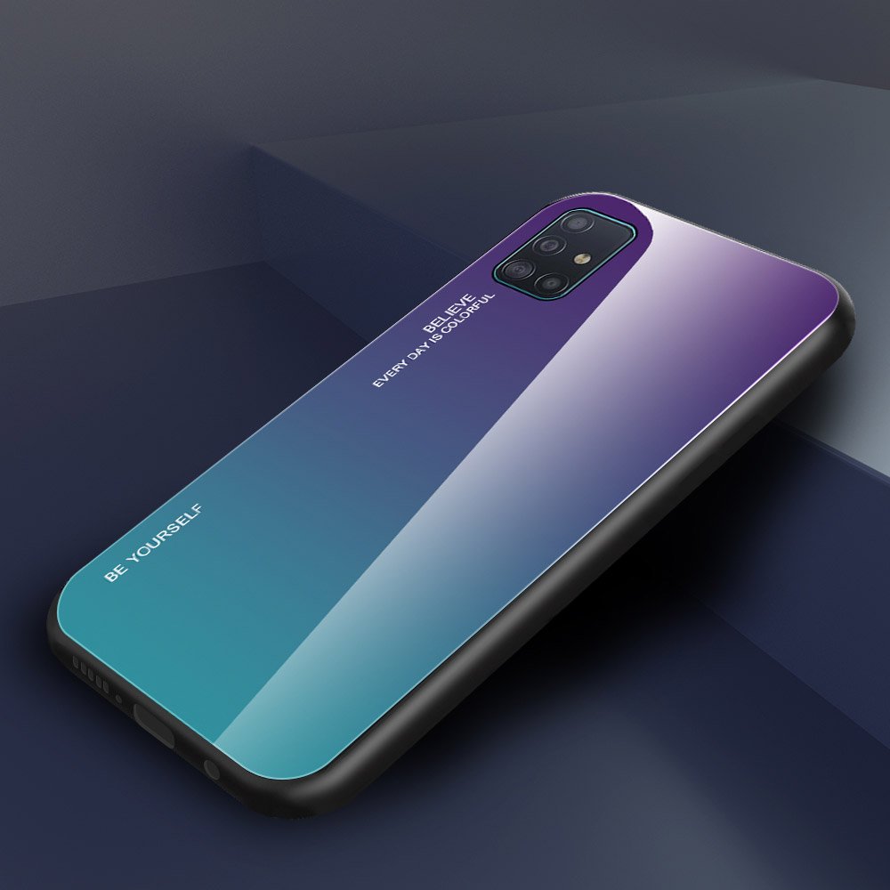 Sklenený kryt Gradient glass fialovo-zelený – Samsung Galaxy A41 | Kryty na mobil Kryty na mobil | Sklenený kryt Gradient glass fialovo-zelený – Samsung Galaxy A41 | Kryty na mobil