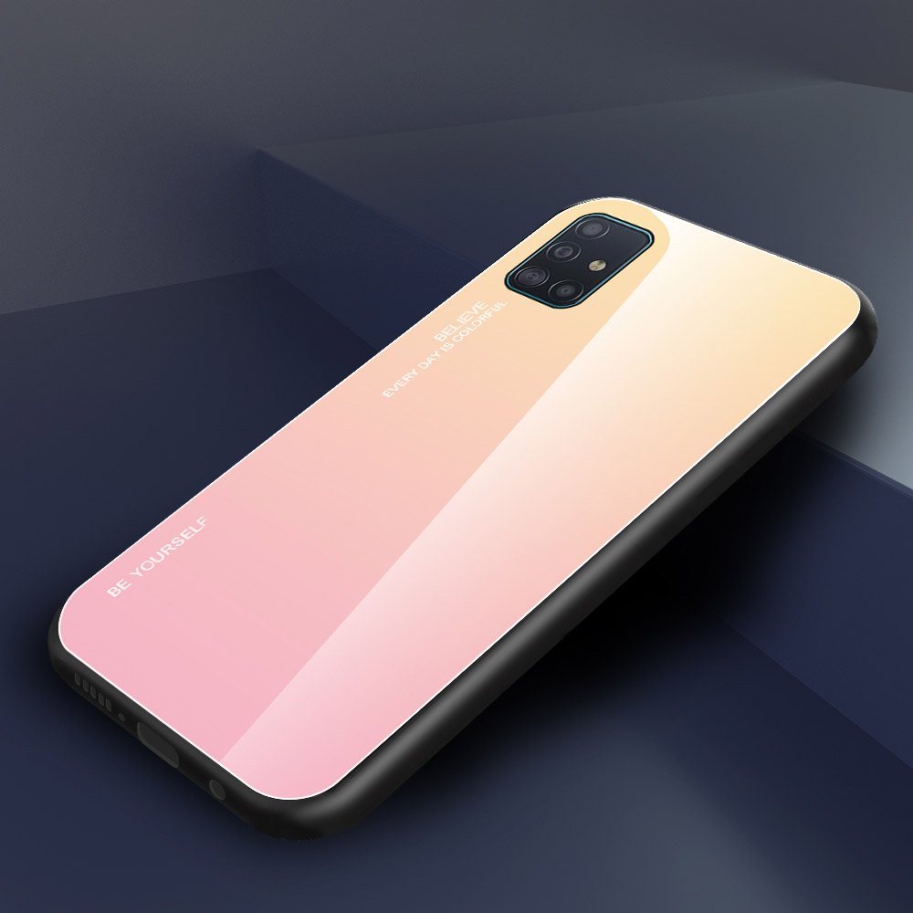 Sklenený kryt Gradient glass žlto-ružový – Samsung Galaxy A41 | Kryty na mobil Kryty na mobil | Sklenený kryt Gradient glass žlto-ružový – Samsung Galaxy A41 | Kryty na mobil