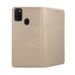 Kryty na mobil | Knižkové puzdro Smart Case Book zlaté – Samsung Galaxy M21 | Kryty na mobil
