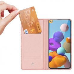 Kryty na mobil | Peňaženkové puzdro Dux Ducis Skin Pro ružové – Samsung Galaxy A21s | Kryty na mobil