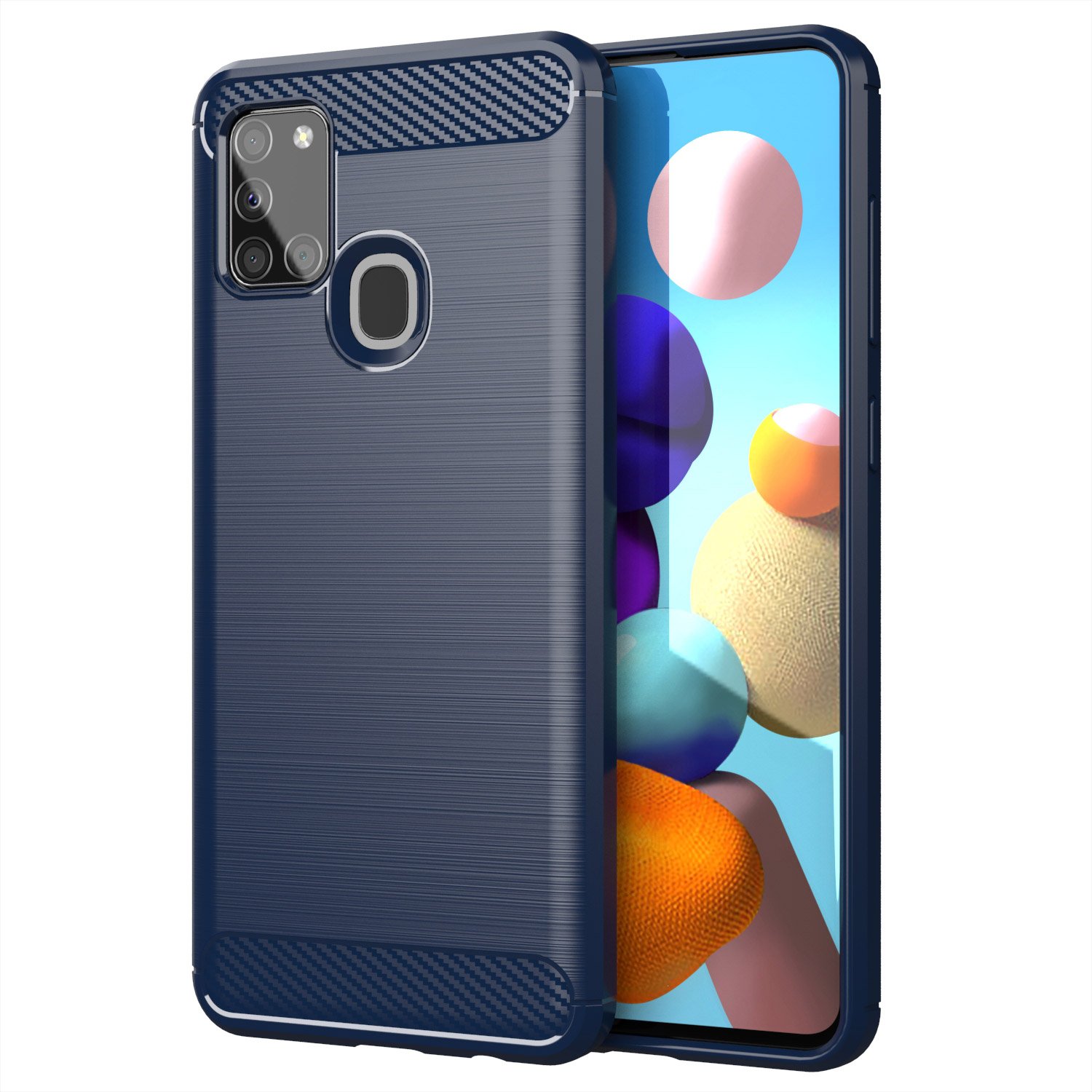 Zadný kryt Carbon modrý – Samsung Galaxy A21s | Kryty na mobil Kryty na mobil | Zadný kryt Carbon modrý – Samsung Galaxy A21s | Kryty na mobil