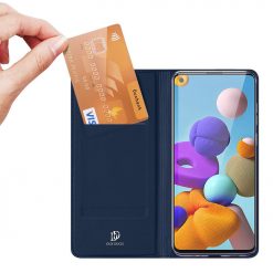 Kryty na mobil | Peňaženkové puzdro Dux Ducis Skin Pro modré – Samsung Galaxy A21s | Kryty na mobil