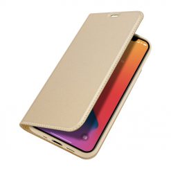 Kryty na mobil | Peňaženkové puzdro Dux Ducis Skin Pro zlaté – Apple iPhone 12 Mini | Kryty na mobil