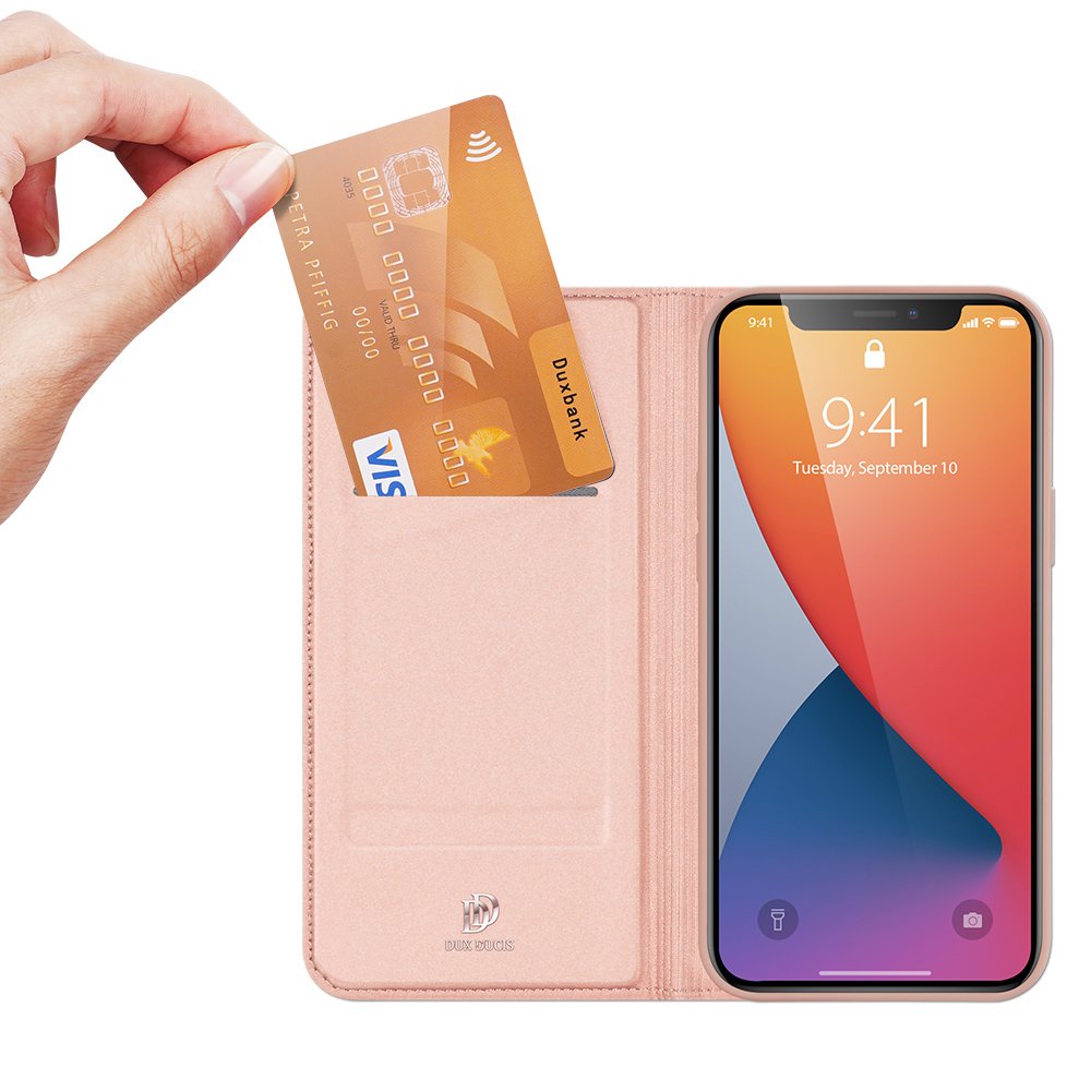 Peňaženkové puzdro Dux Ducis Skin Pro ružové – Apple iPhone 12 / iPhone 12 Pro | Kryty na mobil Kryty na mobil | Peňaženkové puzdro Dux Ducis Skin Pro ružové – Apple iPhone 12 / iPhone 12 Pro | Kryty na mobil