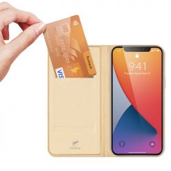 Kryty na mobil | Peňaženkové puzdro Dux Ducis Skin Pro zlaté – Apple iPhone 12 / iPhone 12 Pro | Kryty na mobil