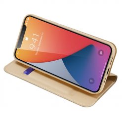 Kryty na mobil | Peňaženkové puzdro Dux Ducis Skin Pro zlaté – Apple iPhone 12 Pro Max | Kryty na mobil