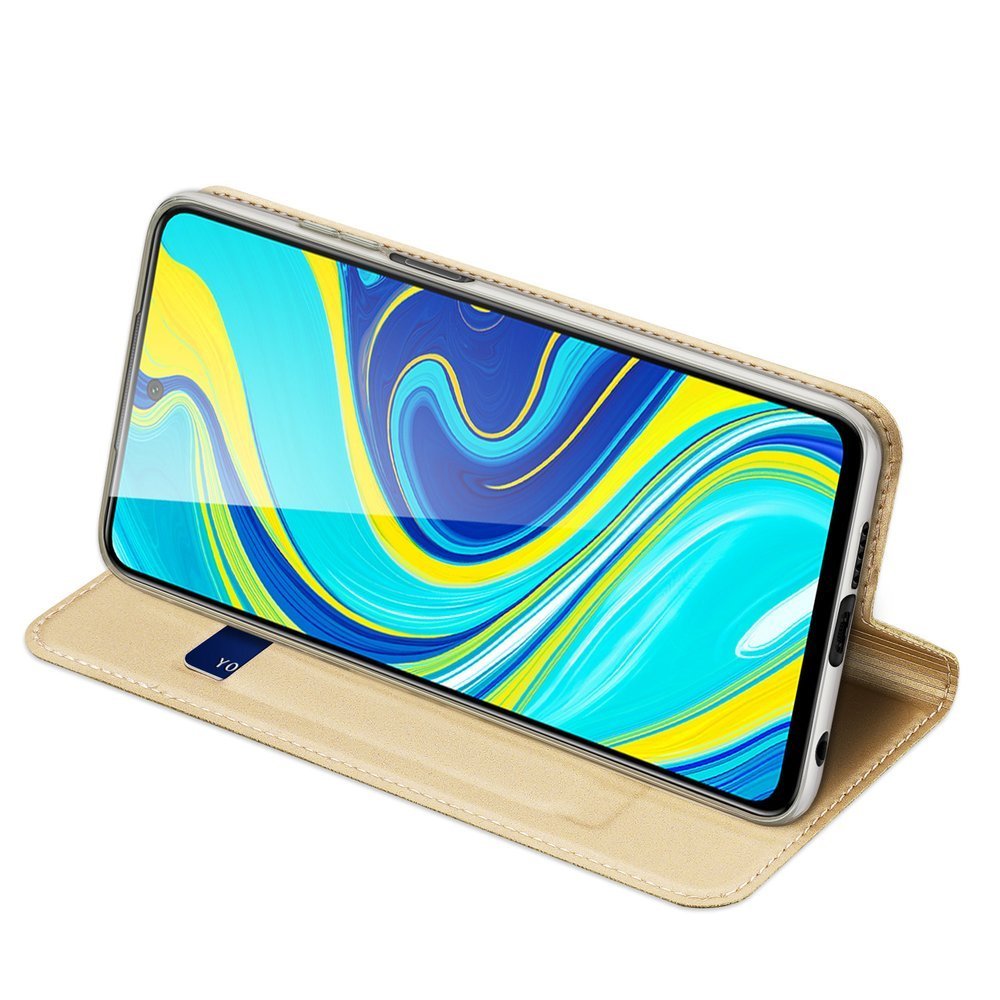 Peňaženkové puzdro Dux Ducis Skin Pro zlaté – Xiaomi Redmi Note 9S / Note 9 Pro | Kryty na mobil Kryty na mobil | Peňaženkové puzdro Dux Ducis Skin Pro zlaté – Xiaomi Redmi Note 9S / Note 9 Pro | Kryty na mobil