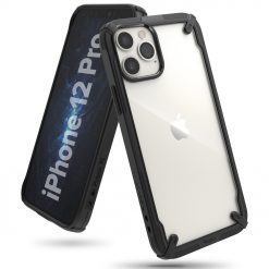 Kryty na mobil | Odolný kryt Ringke Fusion X transparentno-čierny – Apple iPhone 12 / iPhone 12 Pro | Kryty na mobil