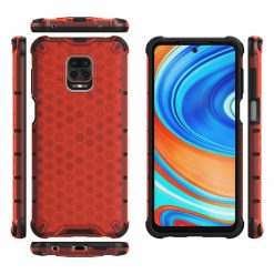Kryty na mobil | Odolný kryt Honeycomb Armor červený – Xiaomi Redmi Note 9S / Redmi Note 9 Pro | Kryty na mobil