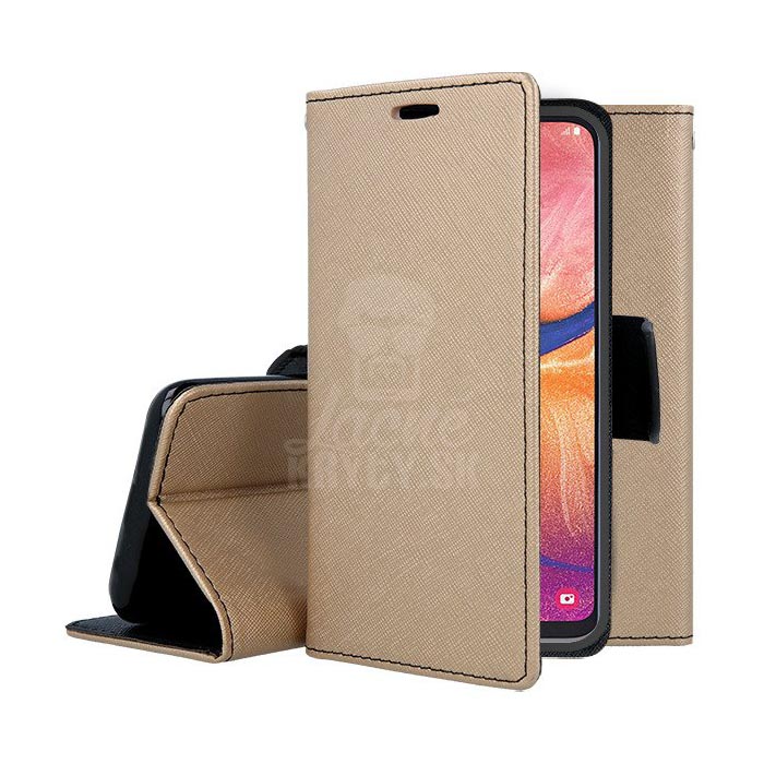 Peňaženkové puzdro Fancy Book zlato-čierne – Samsung Galaxy A41 | Kryty na mobil Kryty na mobil | Peňaženkové puzdro Fancy Book zlato-čierne – Samsung Galaxy A41 | Kryty na mobil