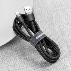 Kryty na mobil | Dátový kábel Baseus Cafule Cable USB / USB-C QC3.0 3A 1m čierny | Kryty na mobil