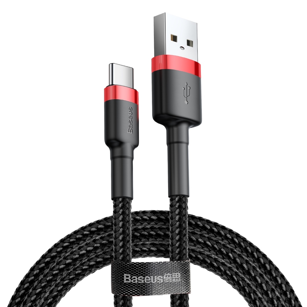 Dátový kábel Baseus Cafule Cable USB / USB-C QC3.0 3A 1m čierno-červený | Kryty na mobil Kryty na mobil | Dátový kábel Baseus Cafule Cable USB / USB-C QC3.0 3A 1m čierno-červený | Kryty na mobil