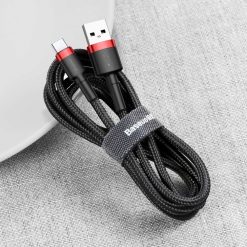 Dátový kábel Baseus Cafule Cable USB / USB-C QC3.0 3A 1m čierno-červený | Kryty na mobil Kryty na mobil | Dátový kábel Baseus Cafule Cable USB / USB-C QC3.0 3A 1m čierno-červený | Kryty na mobil