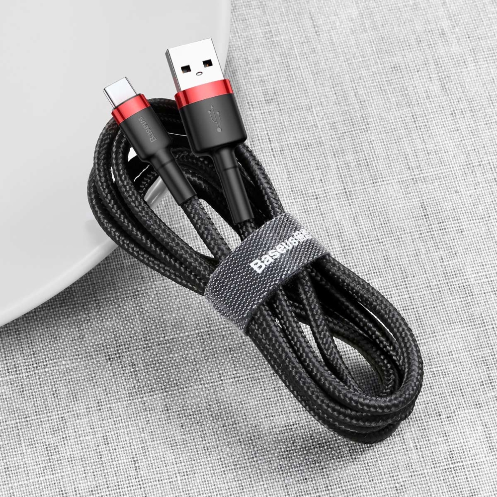 Dátový kábel Baseus Cafule Cable USB / USB-C QC3.0 3A 1m čierno-červený | Kryty na mobil Kryty na mobil | Dátový kábel Baseus Cafule Cable USB / USB-C QC3.0 3A 1m čierno-červený | Kryty na mobil
