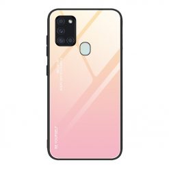 Kryty na mobil | Sklenený kryt Gradient glass žlto-ružový – Samsung Galaxy A21s | Kryty na mobil