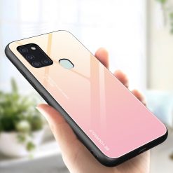 Kryty na mobil | Sklenený kryt Gradient glass žlto-ružový – Samsung Galaxy A21s | Kryty na mobil
