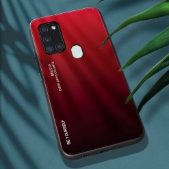 Kryty na mobil | Sklenený kryt Gradient glass červeno-čierny – Samsung Galaxy A21s | Kryty na mobil