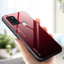 Kryty na mobil | Sklenený kryt Gradient glass červeno-čierny – Samsung Galaxy A21s | Kryty na mobil